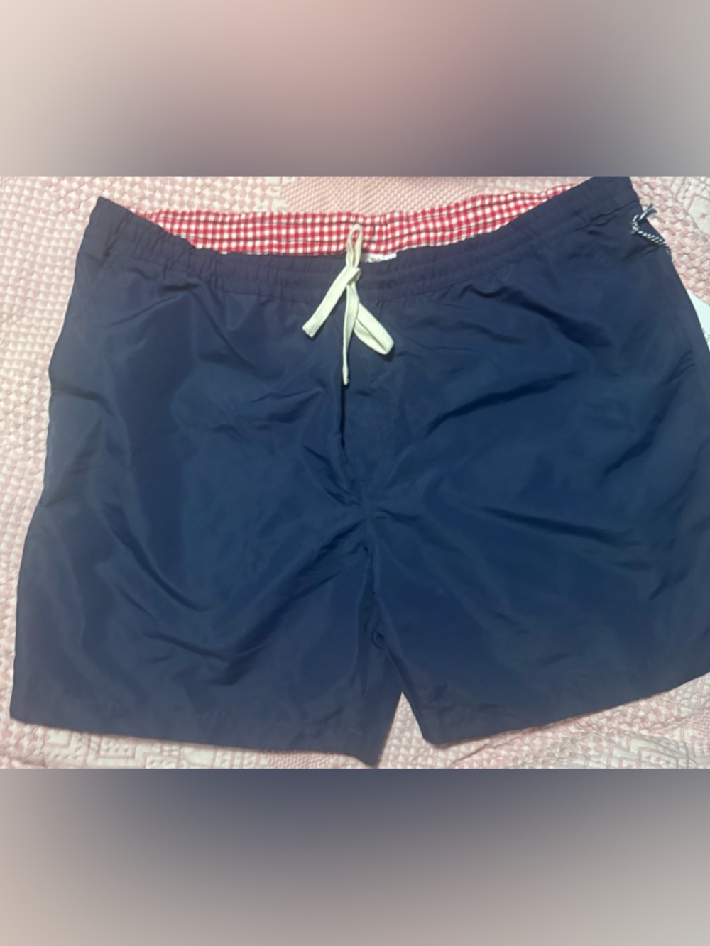 Vineyard Vines Navy Swim Trunks with White Drawstring
